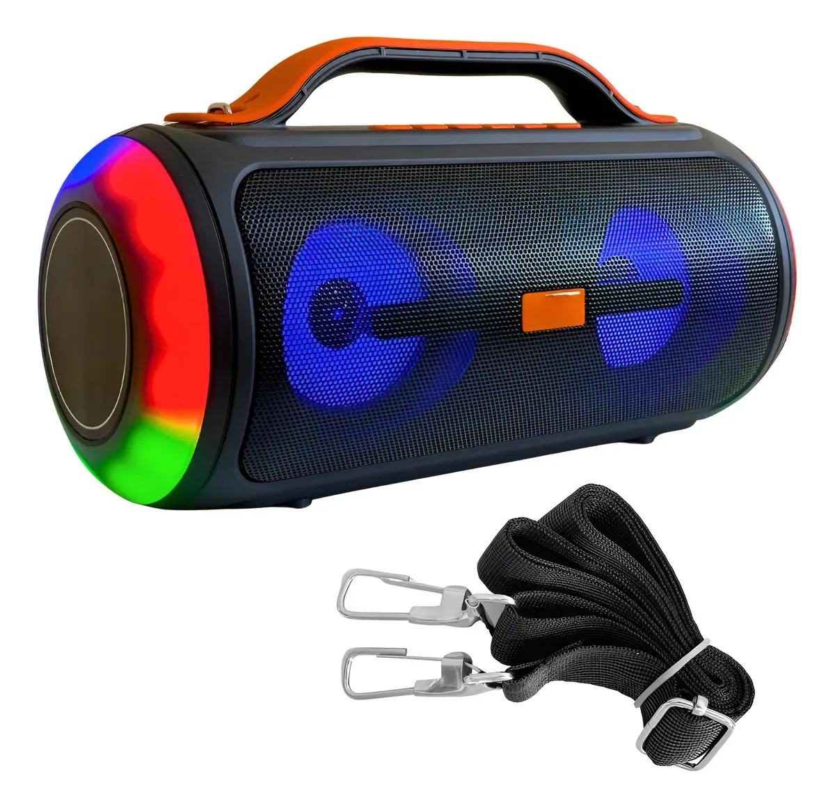 Caixa Bluetooth Com Alça Portátil 500w Rgb Audio Premium Preto