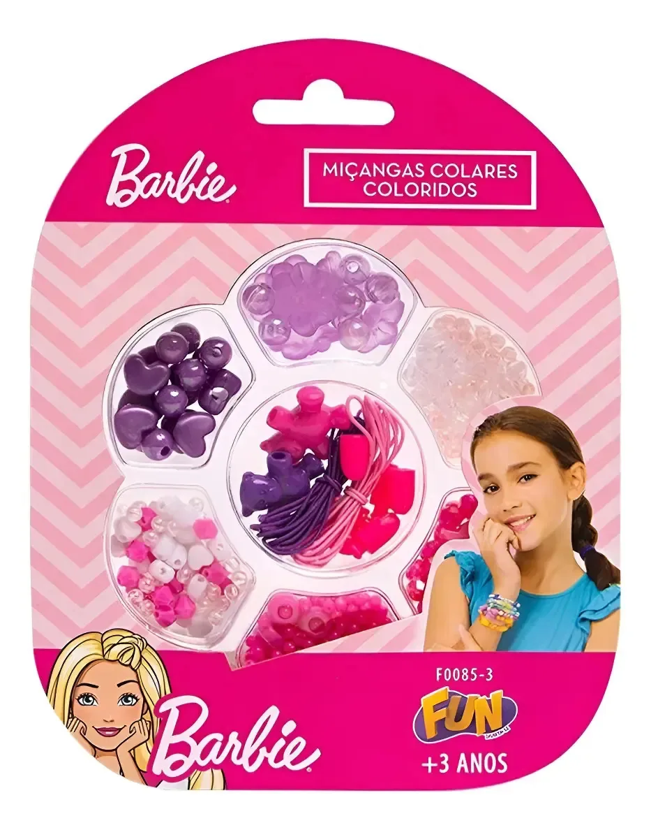 Kit Miçangas Barbie Colares Ursinho - Fun Divirta-se