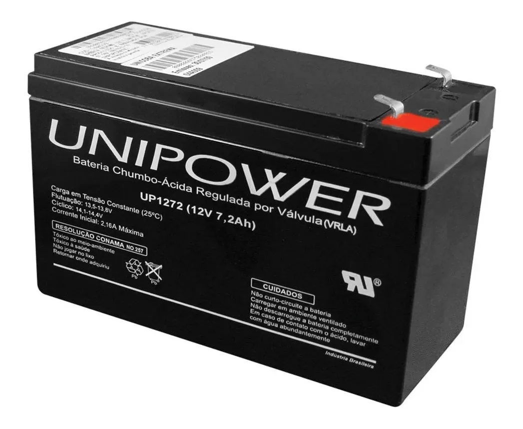Bateria Unipower Up1272 12v 7.2ah F187 Não Automotiva