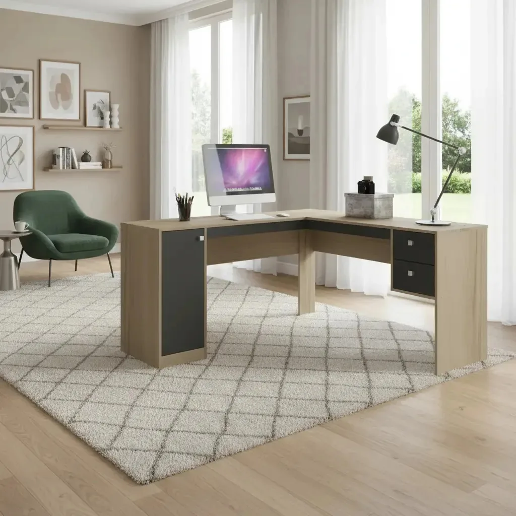 Mesa de canto para PC - Mesa de computador - Office Amendod/Onix Color