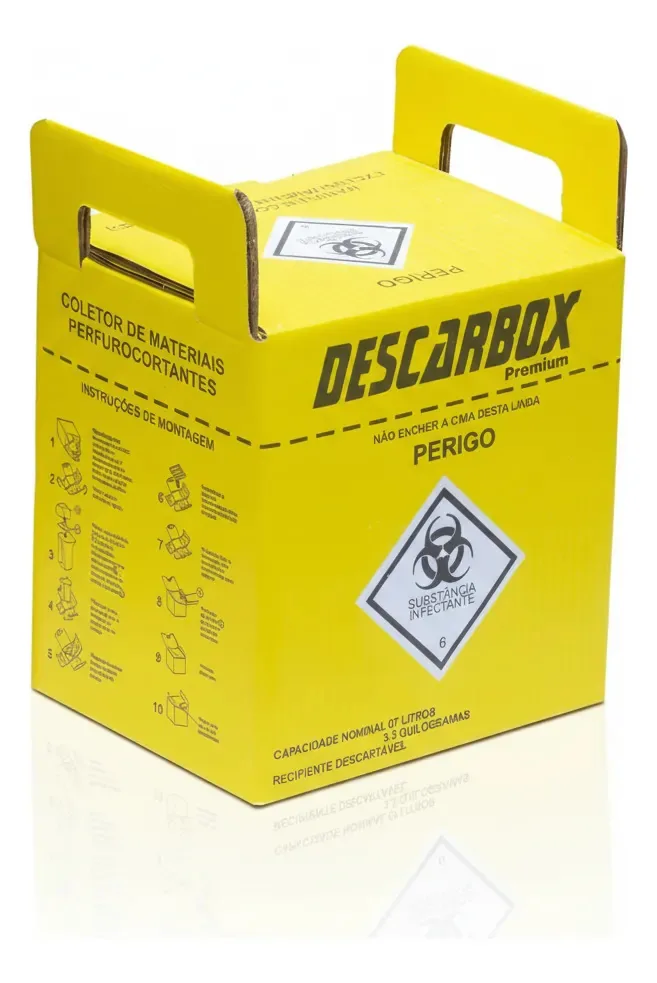 Coletor Perfurocortante Descarbox 3l Resíduos Hospitalares