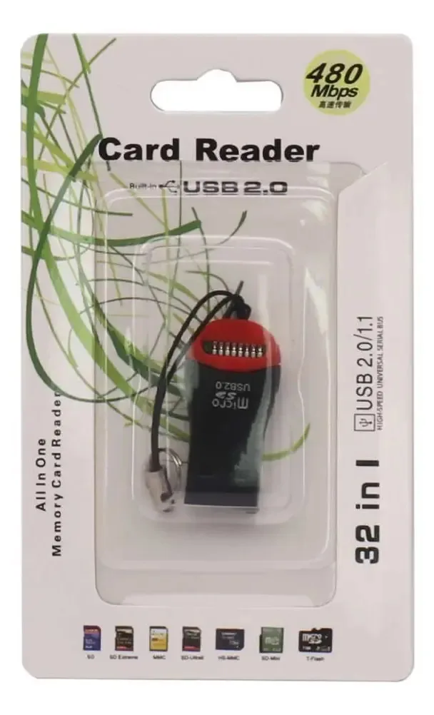 Leitor de cartão Micro SD, Micro SDHC. Negro