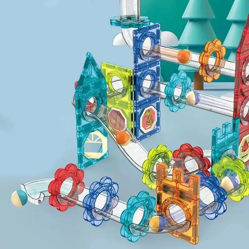 Conjunto de blocos magnéticos de 74 peças, brinquedo de construção, 74 tubos de blocos magnéticos