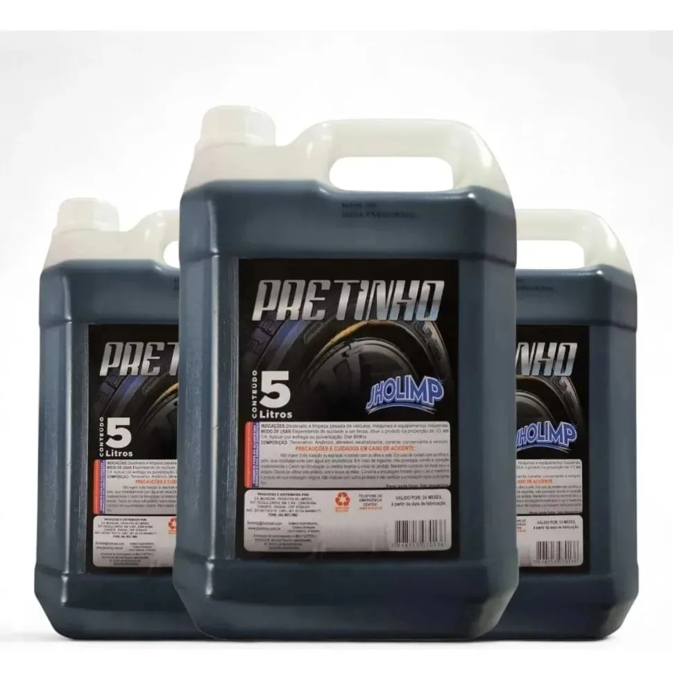 Kit Pneu Pretinho Brilho Intenso Abrilhantador 5l Preto