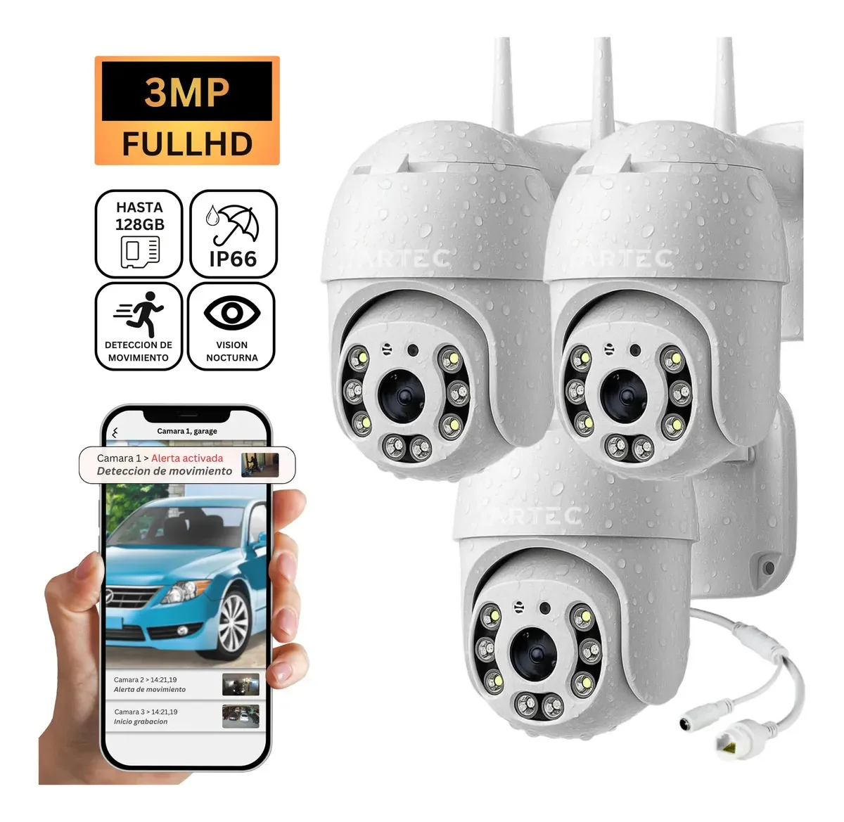 Kit X3 Kit X3 Kit de câmera de segurança IP WiFi externa Full Hd