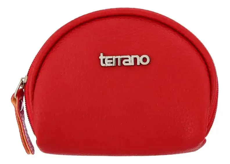 Bolsa de moedas redonda Terrano vermelha sólida Bolsa de moedas