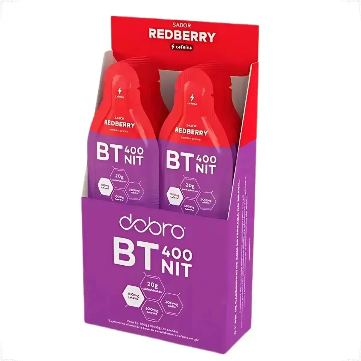 Bt Gel Dobro Carboidratos Laranja E Morango 10 Sachês Sabor Red Berry