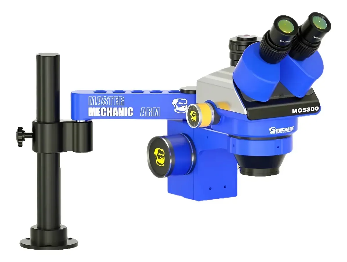 Microscópio Mecânico Trinocular Mc Mos300 M3 Azul/Amarelo