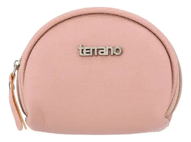 Porta-moedas redondo Terrano rosa sólido