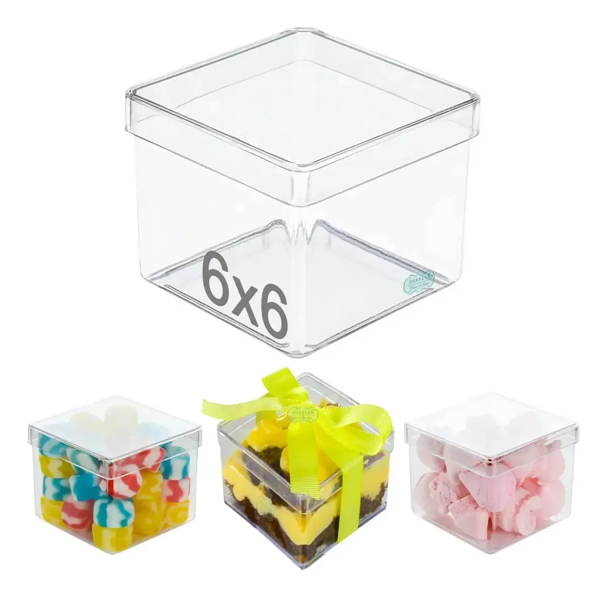 Caixinha Em Acrilico 6x6 (50 Unidades ) Lembrancinhas Transparente