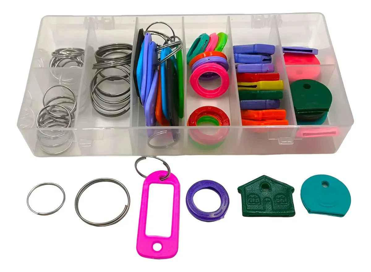 Chaveiros de identificação Identikey 70 peças com estojo variado 70 peças