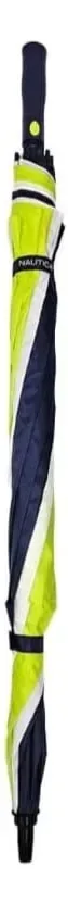 Conjunto de guarda-chuvas náuticos, 2 peças em azul marinho/branco/verde, verde sólido