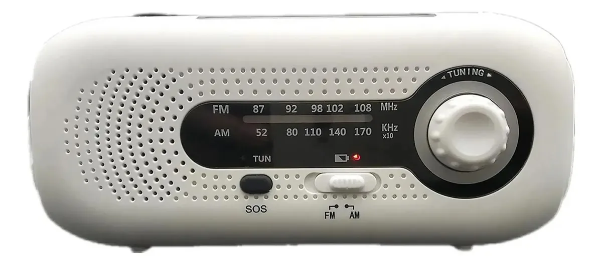 Rádio de emergência Qaheart - Rádio FM digital portátil com lanterna | Rádio solar de alerta meteorológico com manivela e alarme SOS, carregador de celular de 2000 Ah