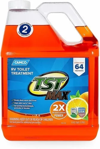 Camco Tst Fresh Scent - Tratamento para vasos sanitários de trailers, sem formaldeído, dissolve resíduos e tecidos, seguro para fossas sépticas, trata até 8 tanques de 4 galões (aproximadamente 15...