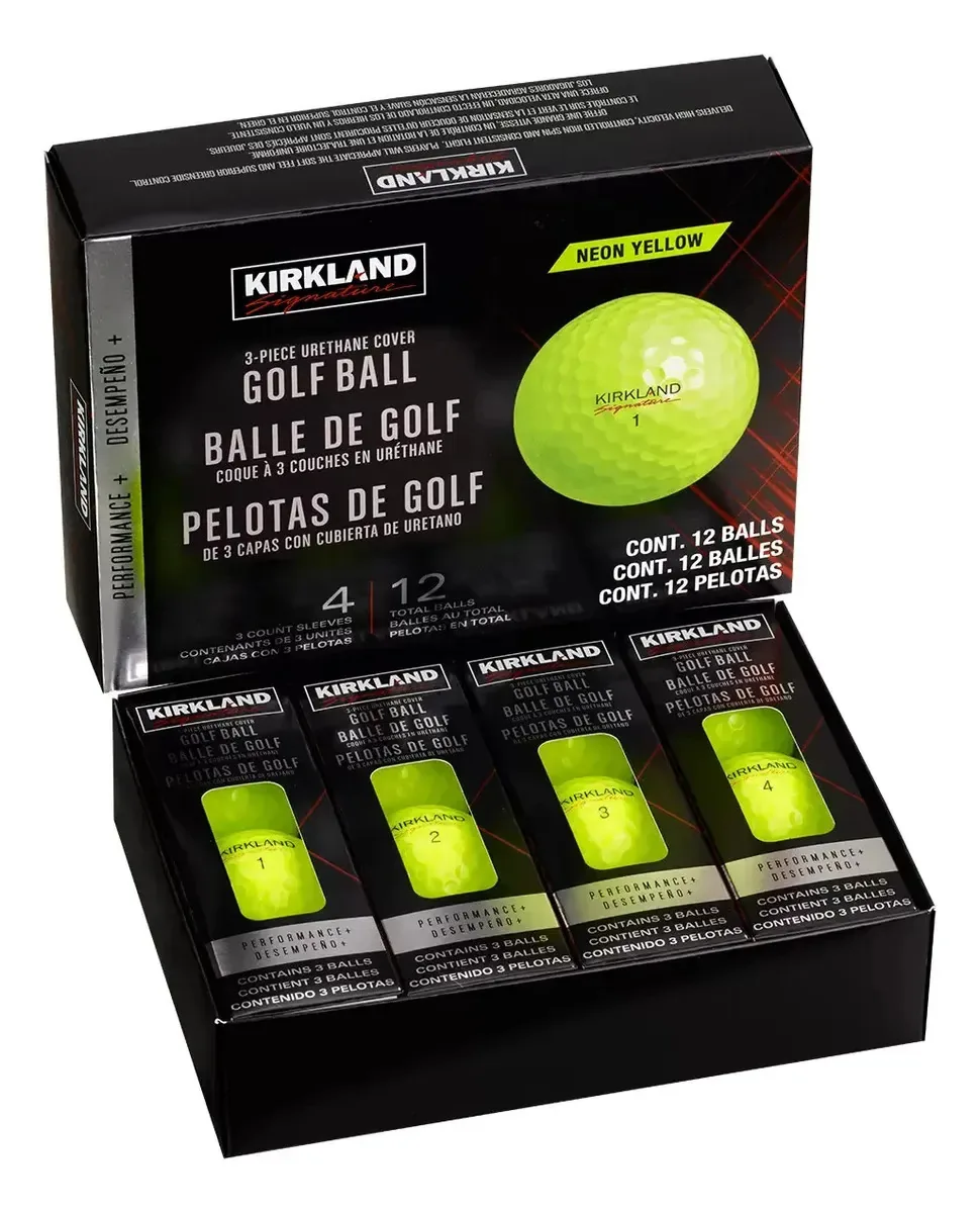 Bolas de golfe amarelas Kirkland Signature, 24 peças, cores