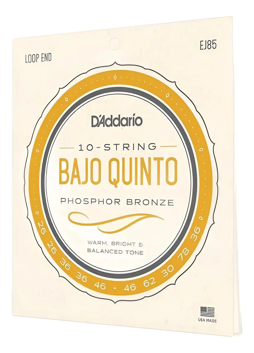 Corda de aço inoxidável Daddario Ejs85 Low Fifth