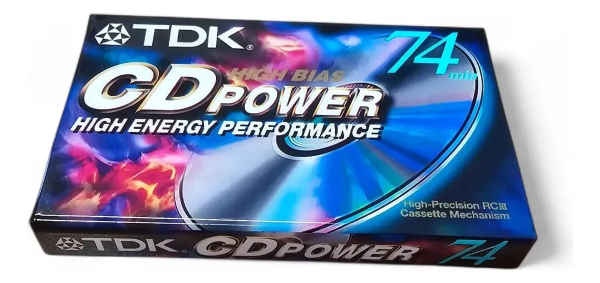 Cassete azul vintage selado Tdk Cd Power 74 High Bias Tipo Ii