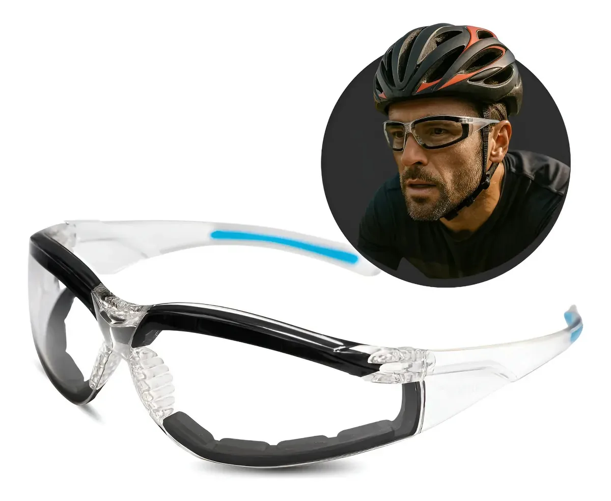 Oculos De Proteção Design Esportivo Vedação Epi Transparente