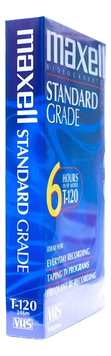 Fita VHS de cassete de vídeo Maxell Standard Video T-120