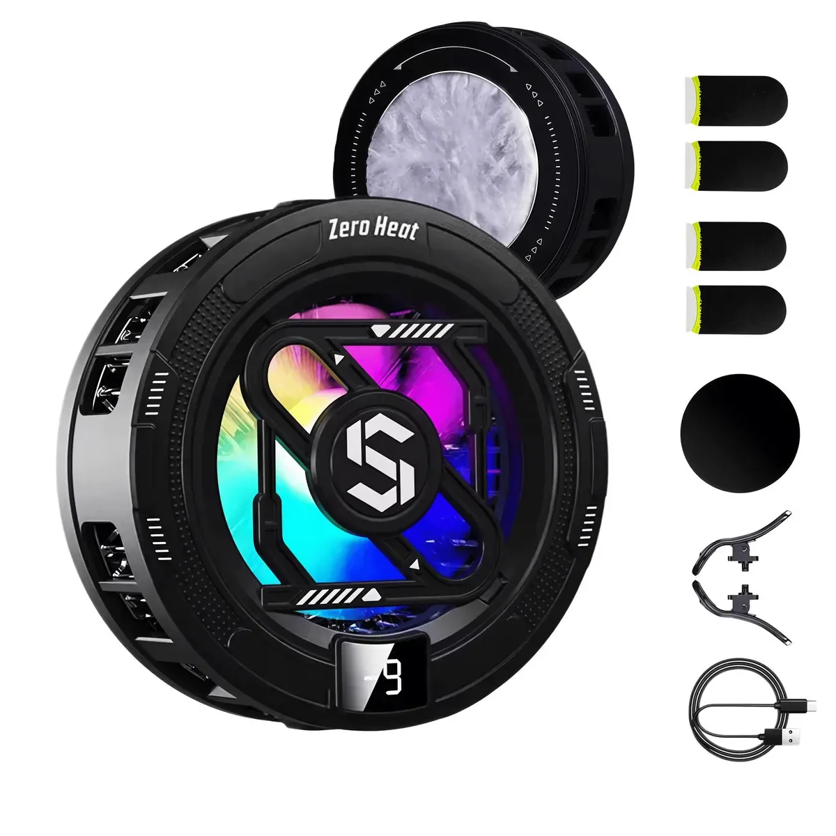 Resfriador de células magnéticas AD com semicondutor, 3 velocidades de -9°C, tela RGB, antibloqueio, para iPhone e Android, silencioso e portátil, ideal para jogos e streaming no México