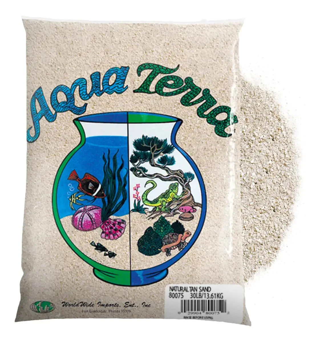 Aqua Terra - Areia de aquário bronzeada natural, 5 libras