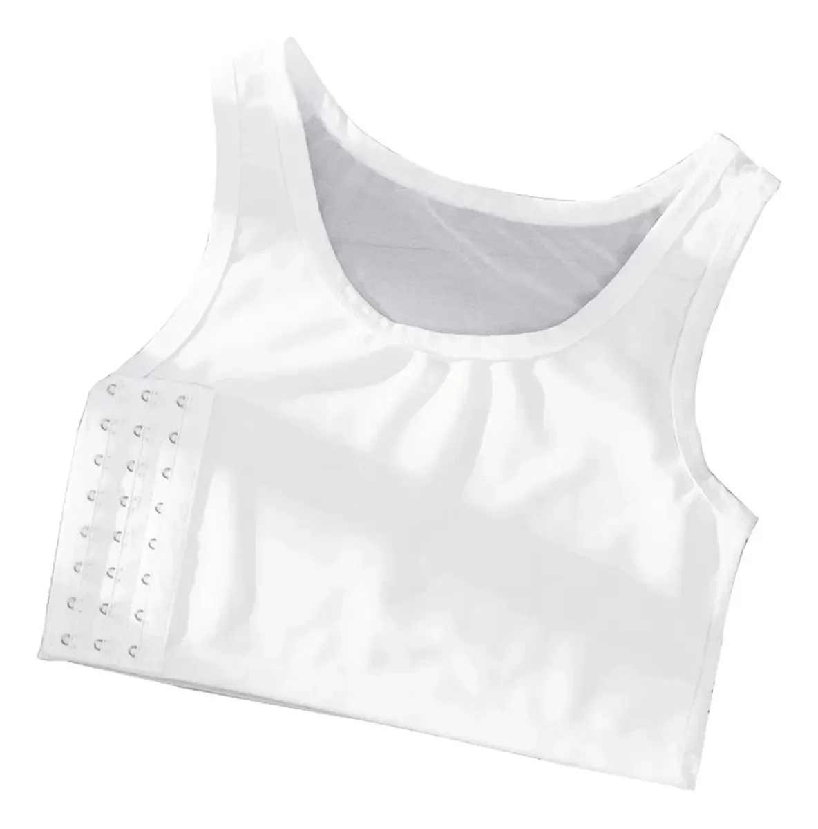 Camiseta Íntima De Compressão Peitoral W Tops Chest Binder Cor Branco Tamanho G/L