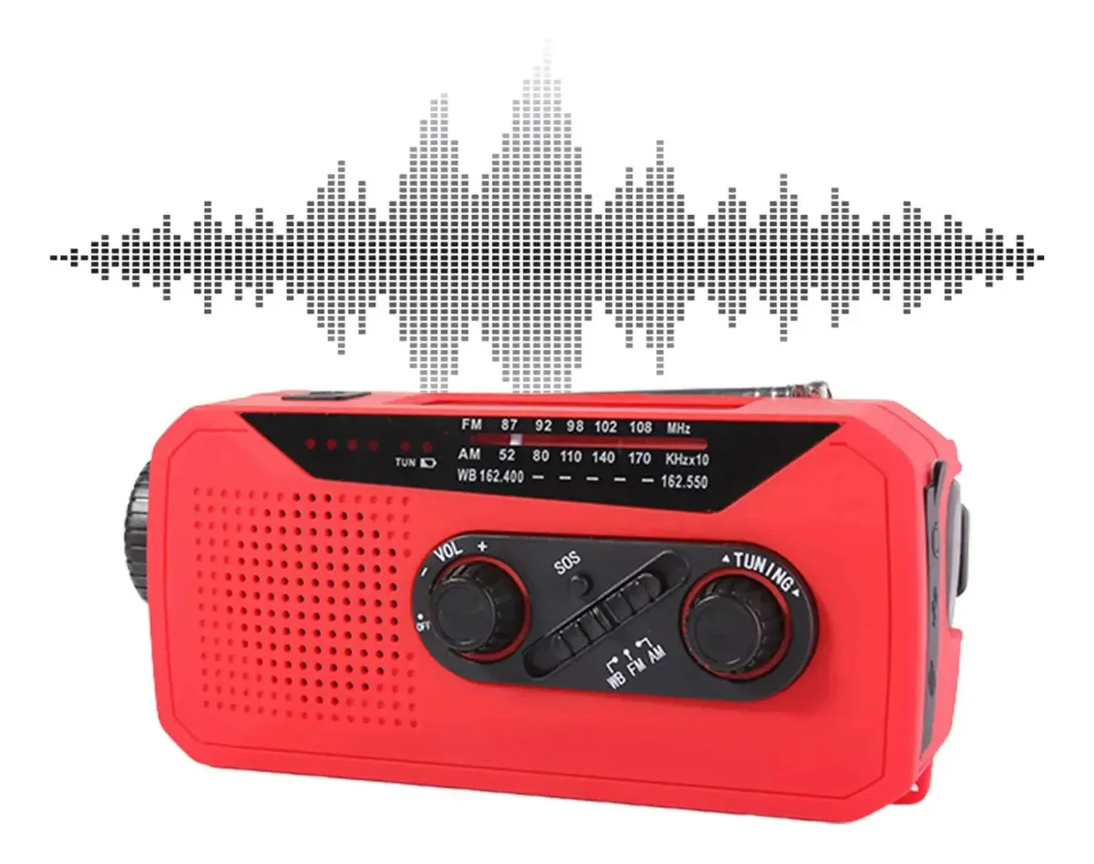 Rádio solar portátil de alerta meteorológico Crank Radio, rádio solar leve de 2000 mAh, com lanterna LED, alarme SOS, rádio AM/FM/NOAA para acampar, escalar, pescar, caminhar, Dalian