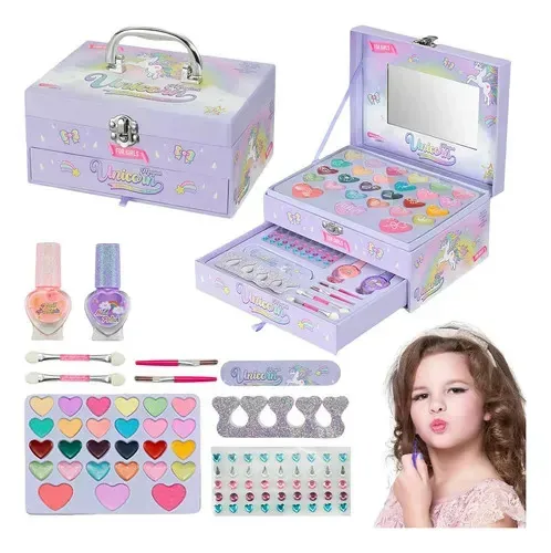 Brinquedo de maquiagem Pbcowasnset para meninas, brinquedos laváveis, kit de banheiro, kit de maquiagem lavável, presentes de Natal para meninas