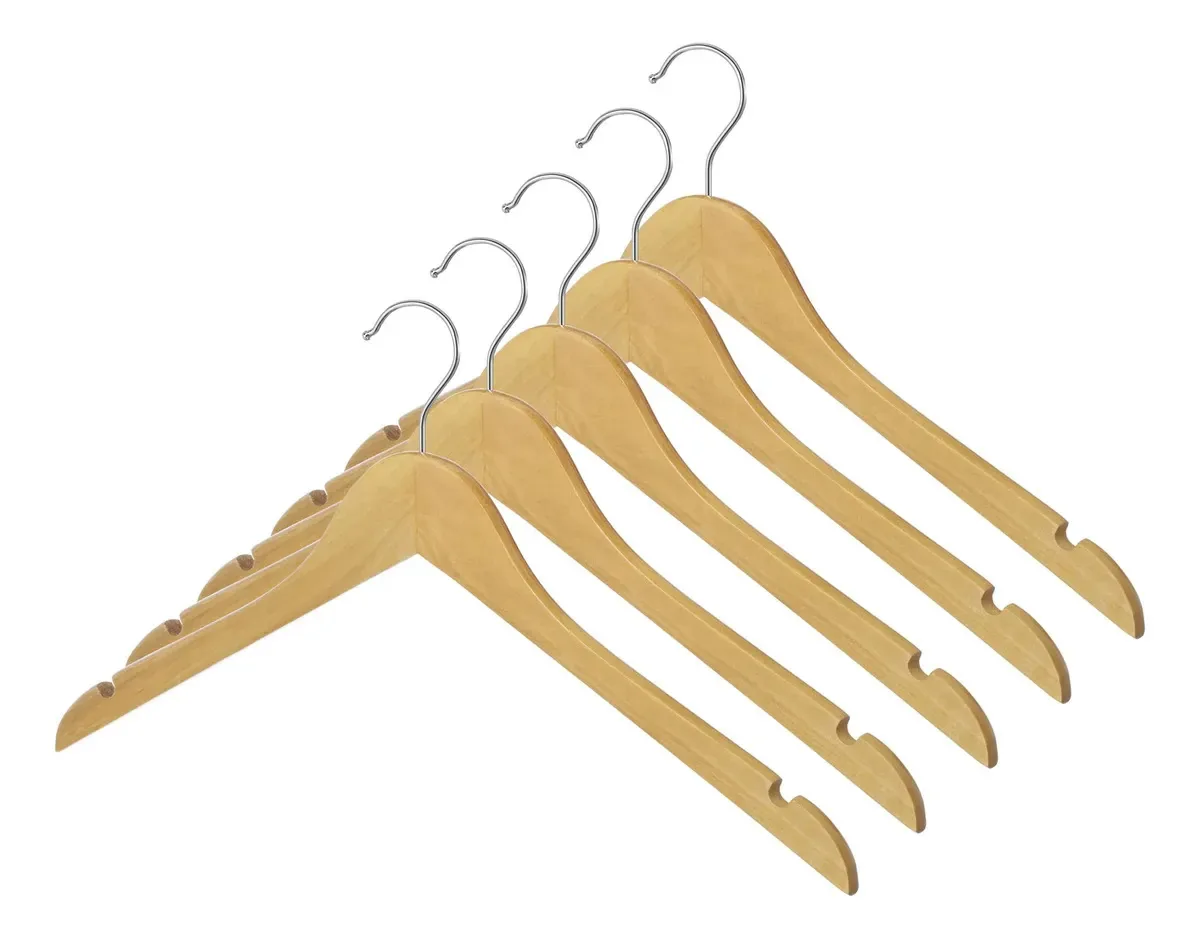 Cabides de madeira natural Whitmor para vestidos ou camisas S