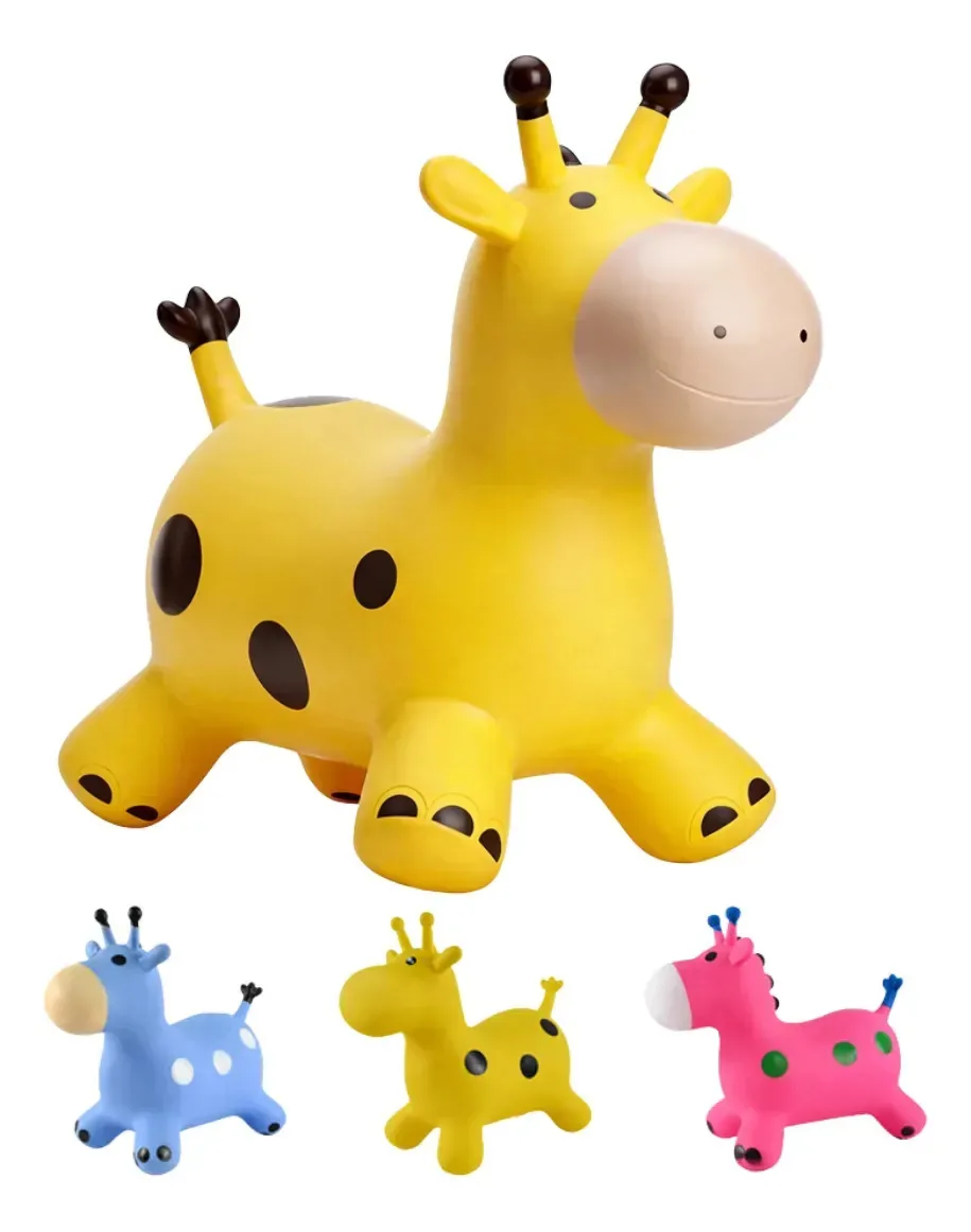 Girafa Cavalo Upa Upa Brinquedo Girafinha Crianças C/ Som Amarelo