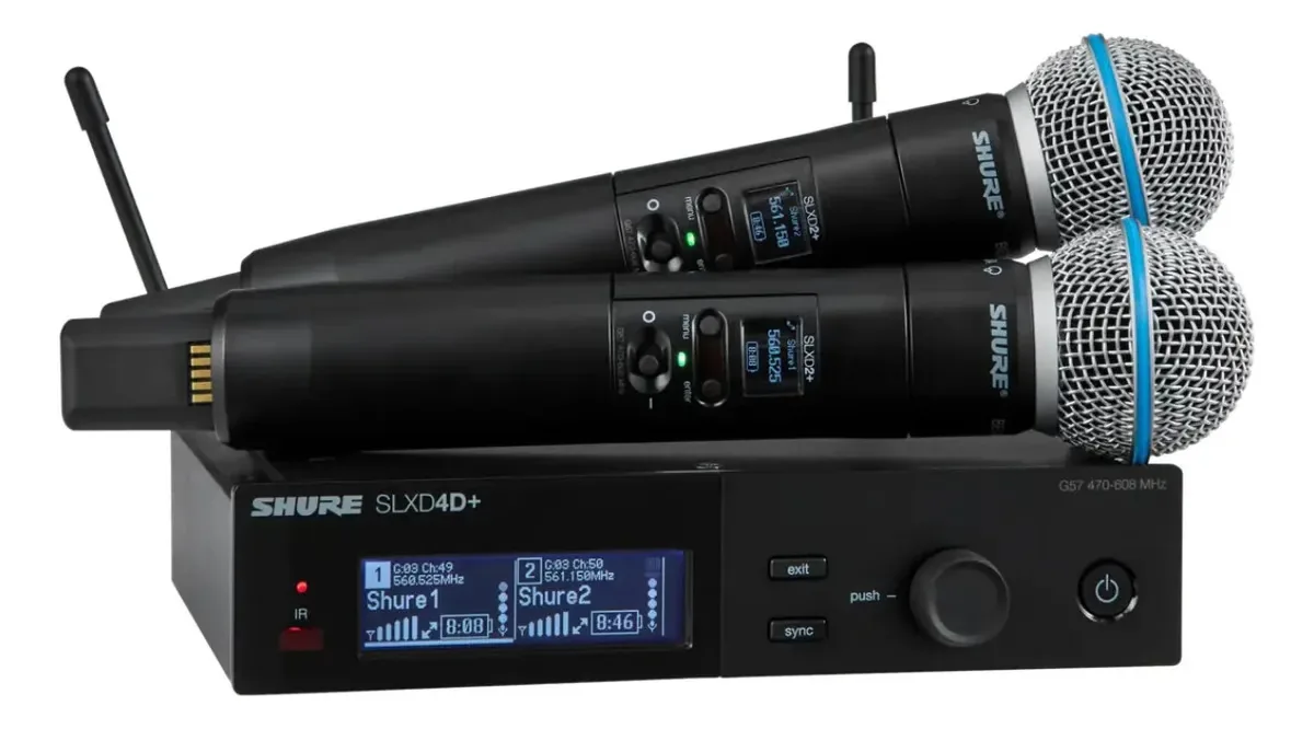 Sistema sem fio Shure SLXD24d+/B58-g57 Dual Beta 58a