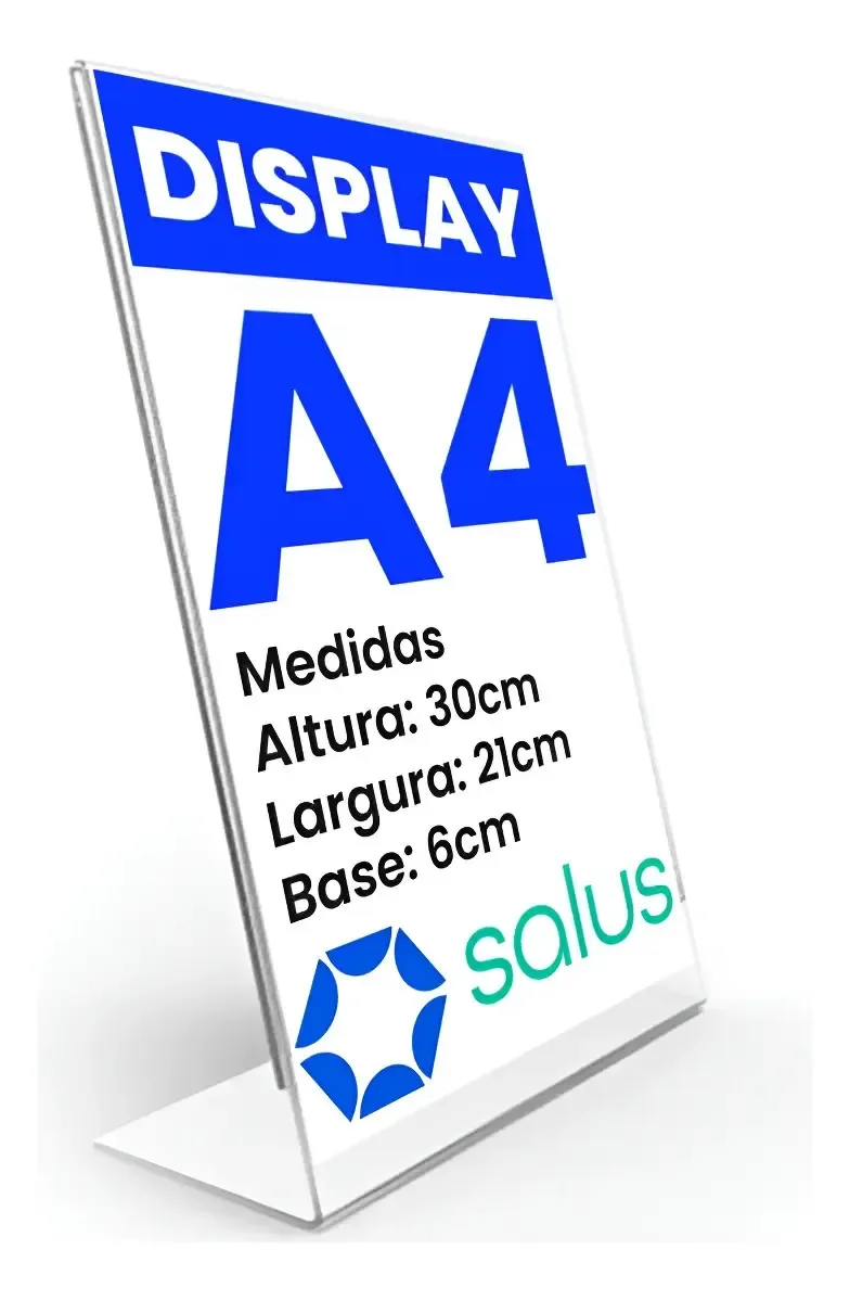 Display Expositor Acrílico A4 Para Mesa Balcão Cardápio Pix Transparente