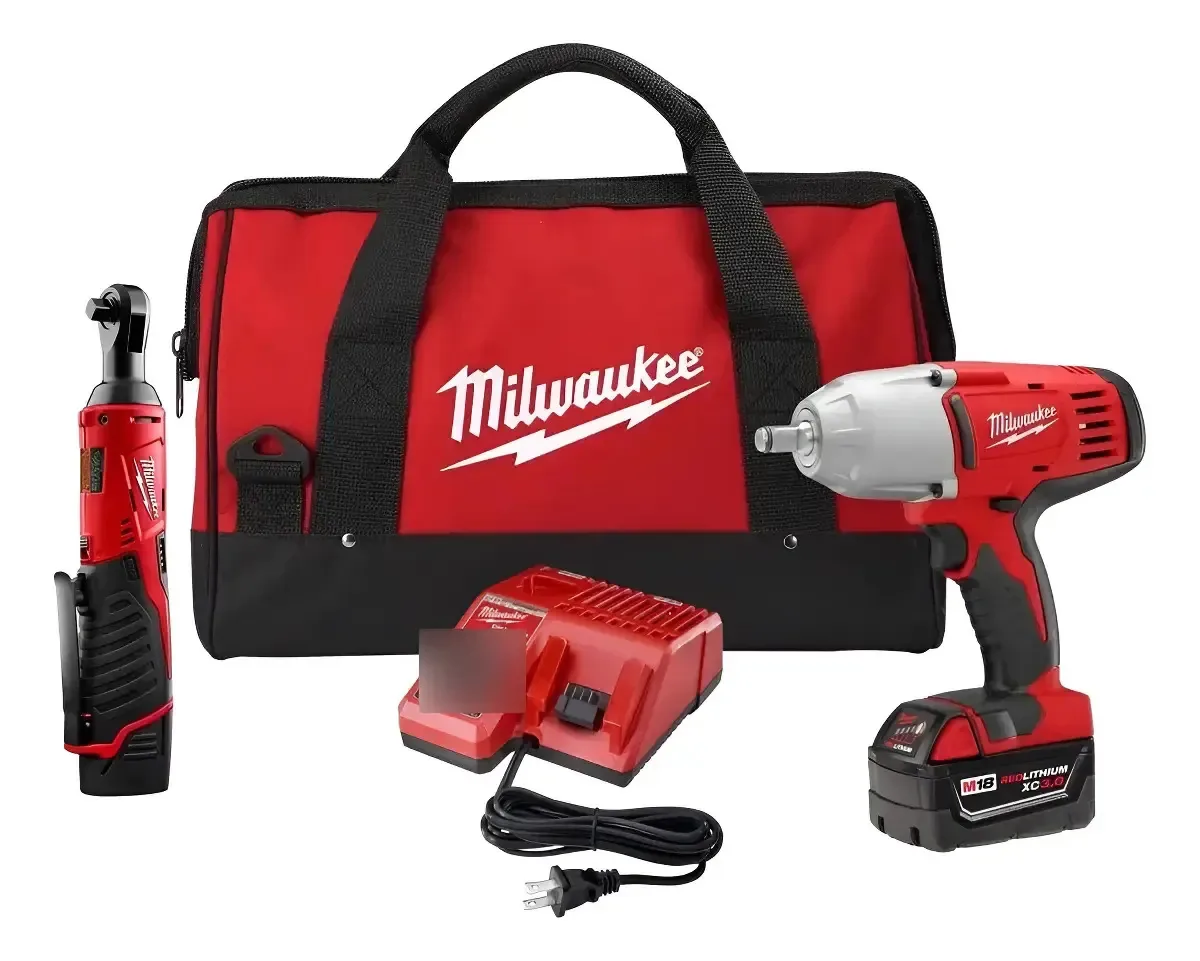 Conjunto de 2 chaves de impacto Milwaukee 18v 2663-22rh vermelhas