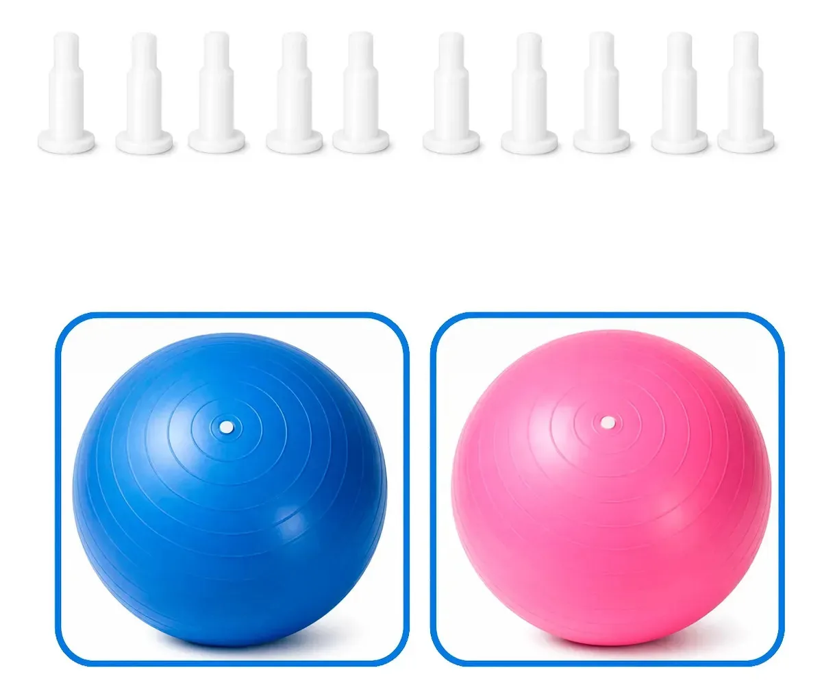 Kit 10 Pinos Para Bola De Pilates Modelos Branco