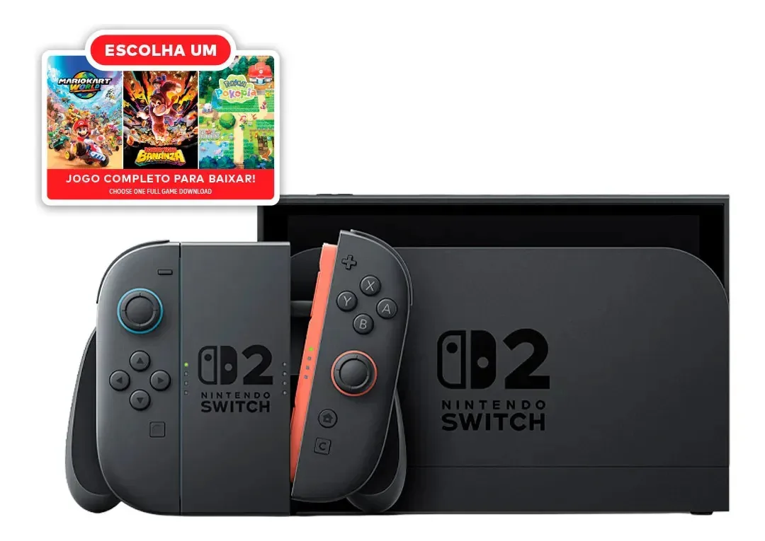 Bundle Nintendo Switch 2: Escolha Seu Jogo Preto