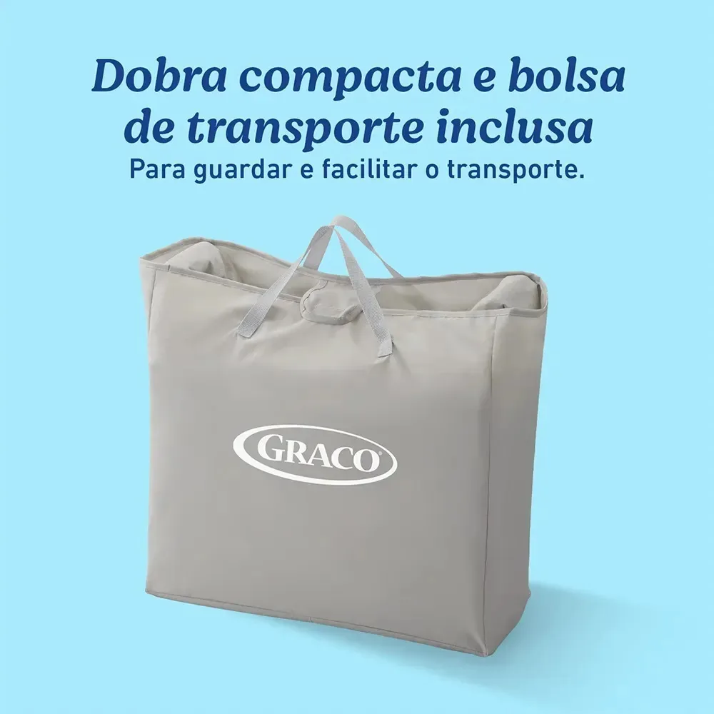 Berço Portátil Infantil Moisés DreamMore™ Graco com Cesto e Bolsa de Transporte, Cinza