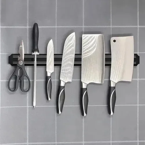 Barra Magnética para Utensílios e Ferramentas 30 cm Preta