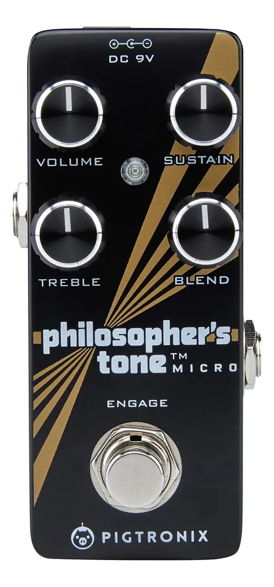 Pedal de efeitos de compressão de guitarra Pigtronix, preto