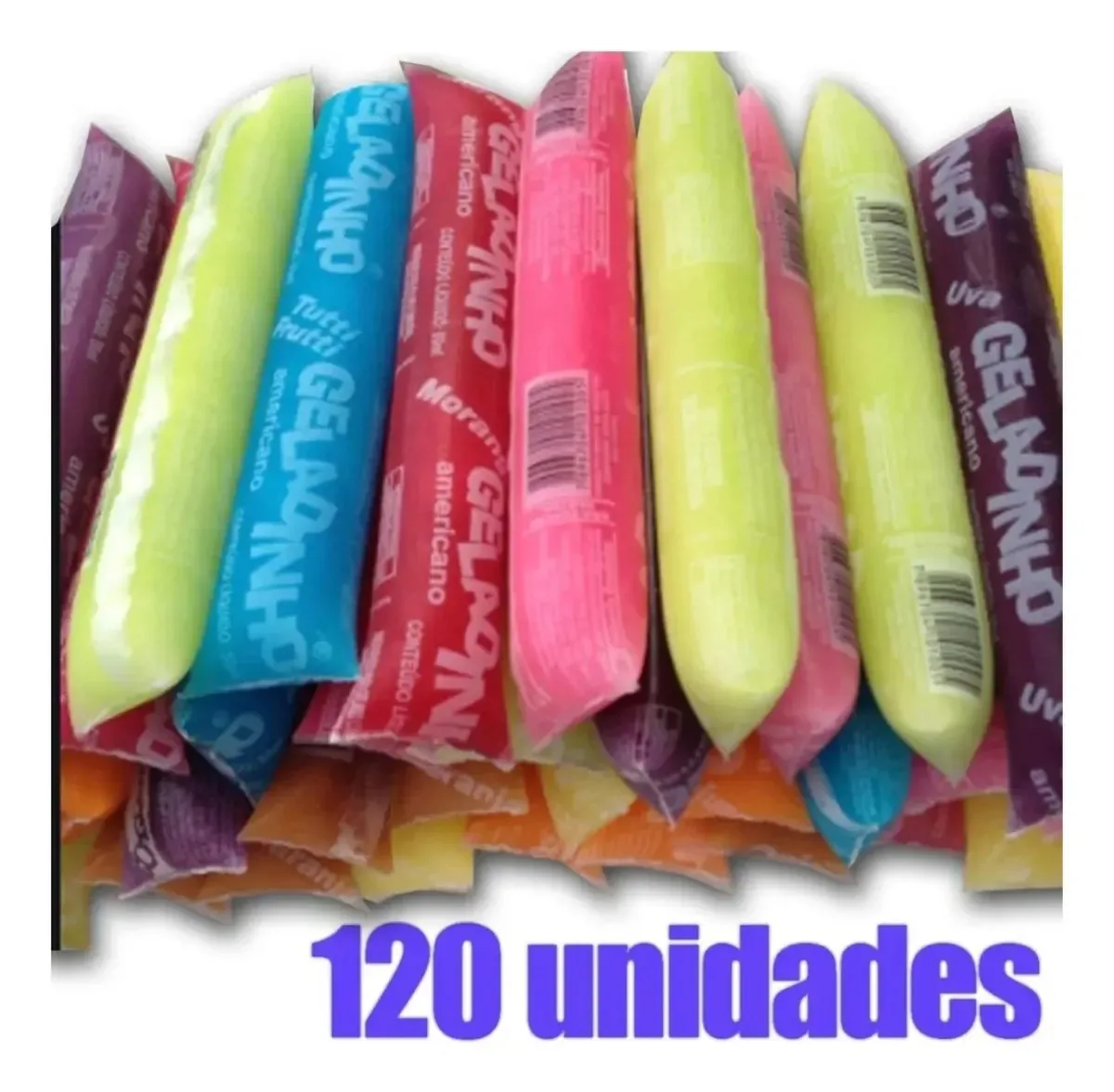 Chup Chup Geladinho Sacolé Com 120 Unidades 55ml Cada