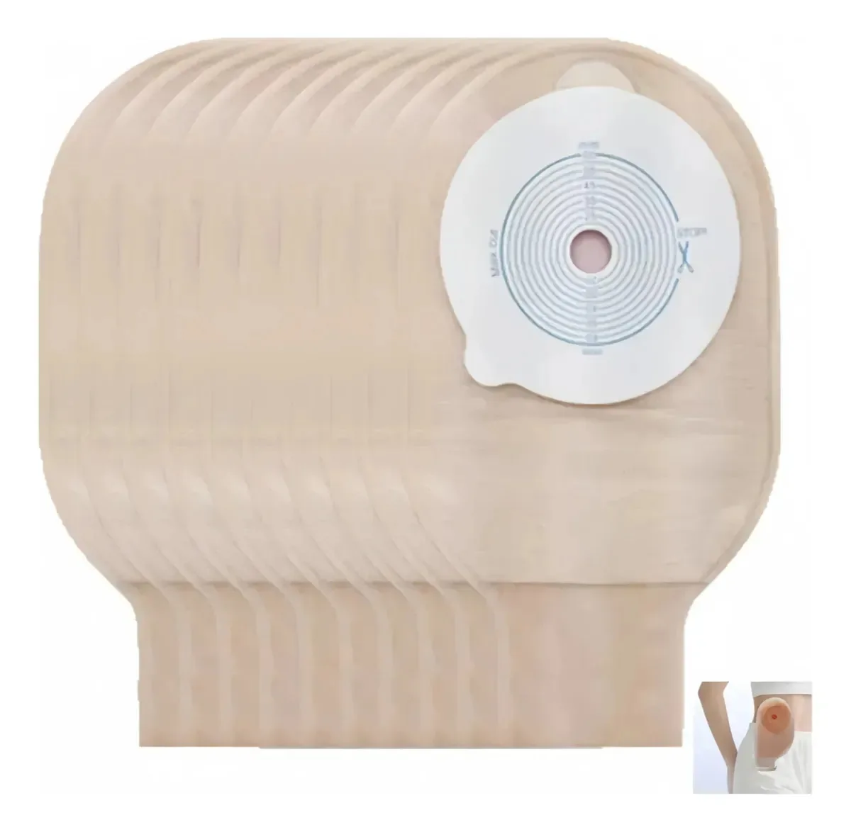 10x Bolsa de colostomia a gás drenável anti-odor Straight Vira
