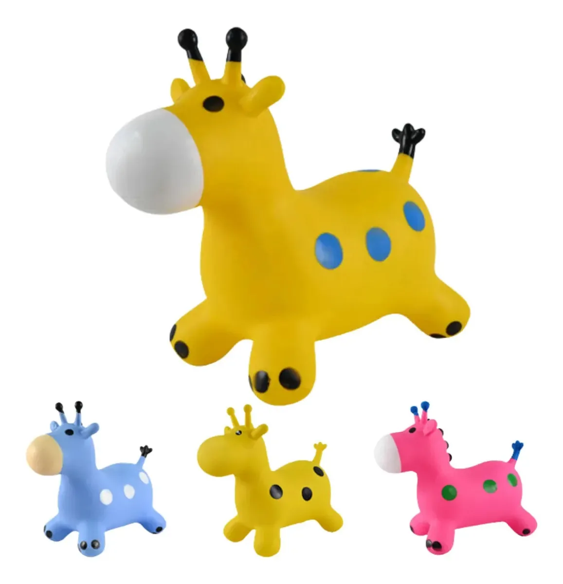 Girafa Cavalo Upa Upa Brinquedo Girafinha Crianças C/ Som Azul