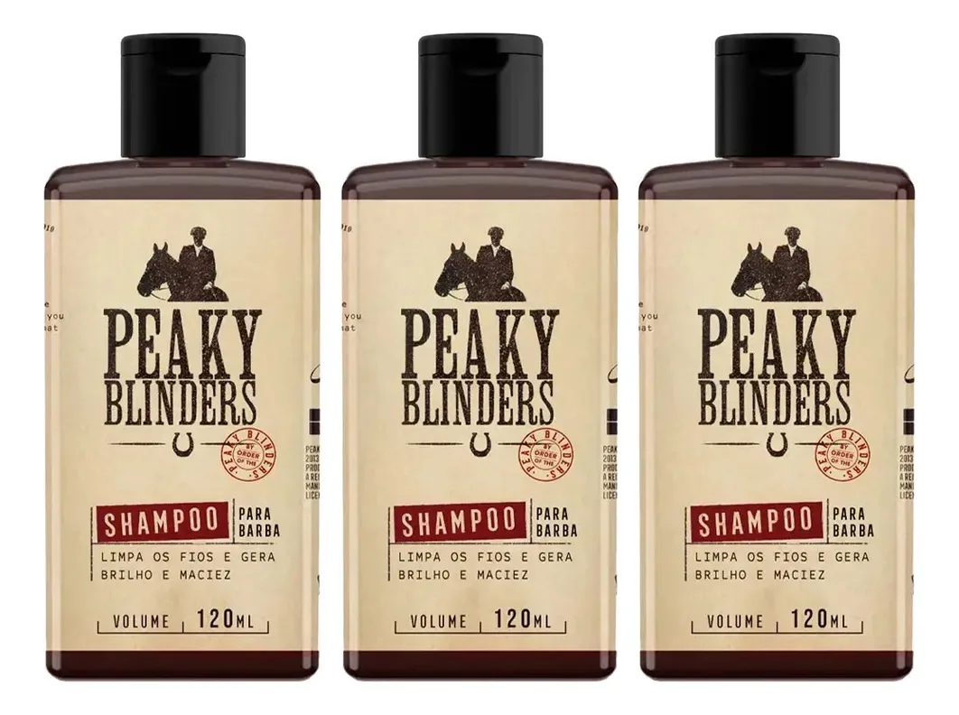 Kit 3x Shampoo Para Barba Peaky Blinders 120ml Don Alcides