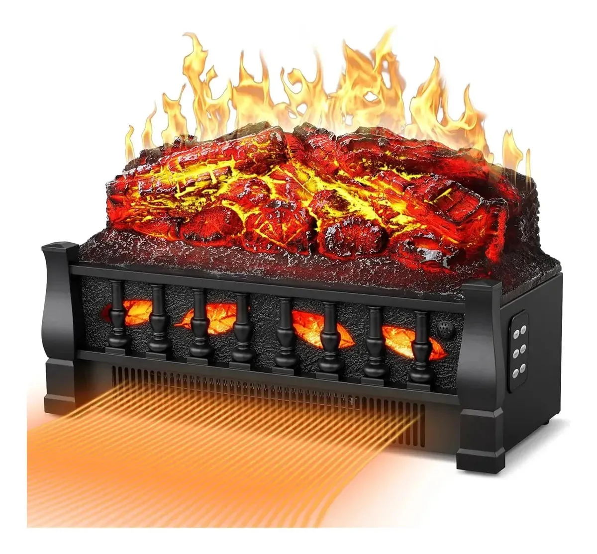 Lareira elétrica 3D com som e aquecimento eficiente