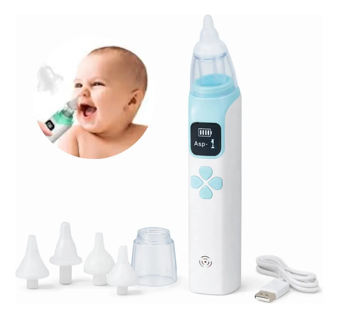 Aspirador nasal elétrico recarregável Saca Moco para bebês Celeste