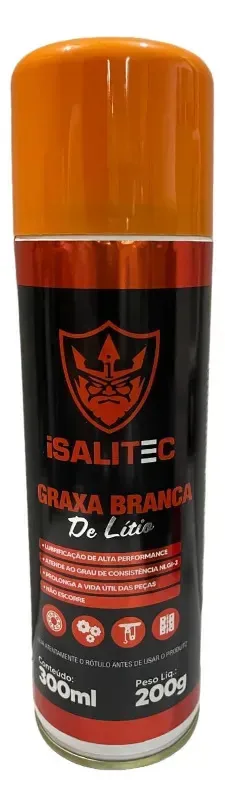 Graxa Branca De Lítio Spray Isalitec 300ml Lubrificação