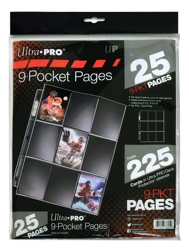 Série Ultra Pro Silver — 9 páginas de bolso (pacote com 25)