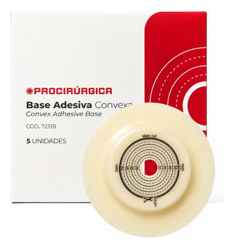Placa Para Bolsa De Colostomia Convexa 15/57mm 7231b Cx C/5 Bege