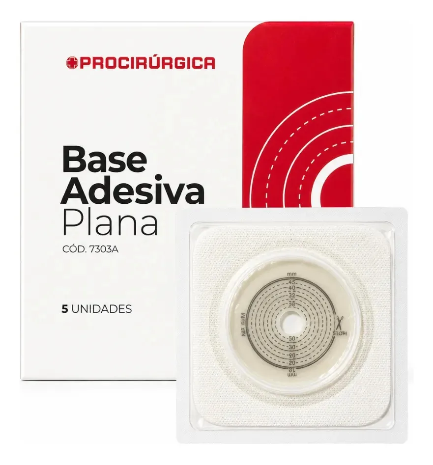 Placa Para Bolsa De Colostomia Plana 20-57mm 7303a (cx C/5) Branco