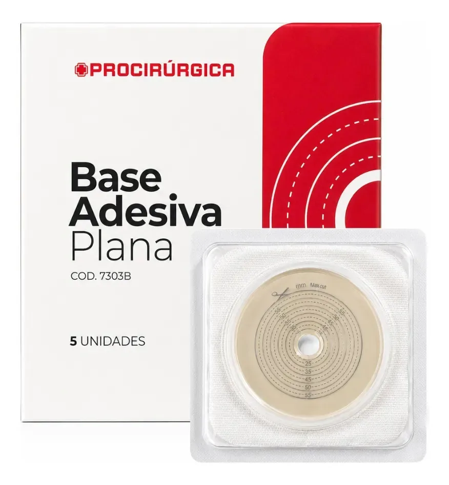 Placa De Bolsa Colostomia Plana 20/70mm 7303b (cx C/5) Bege