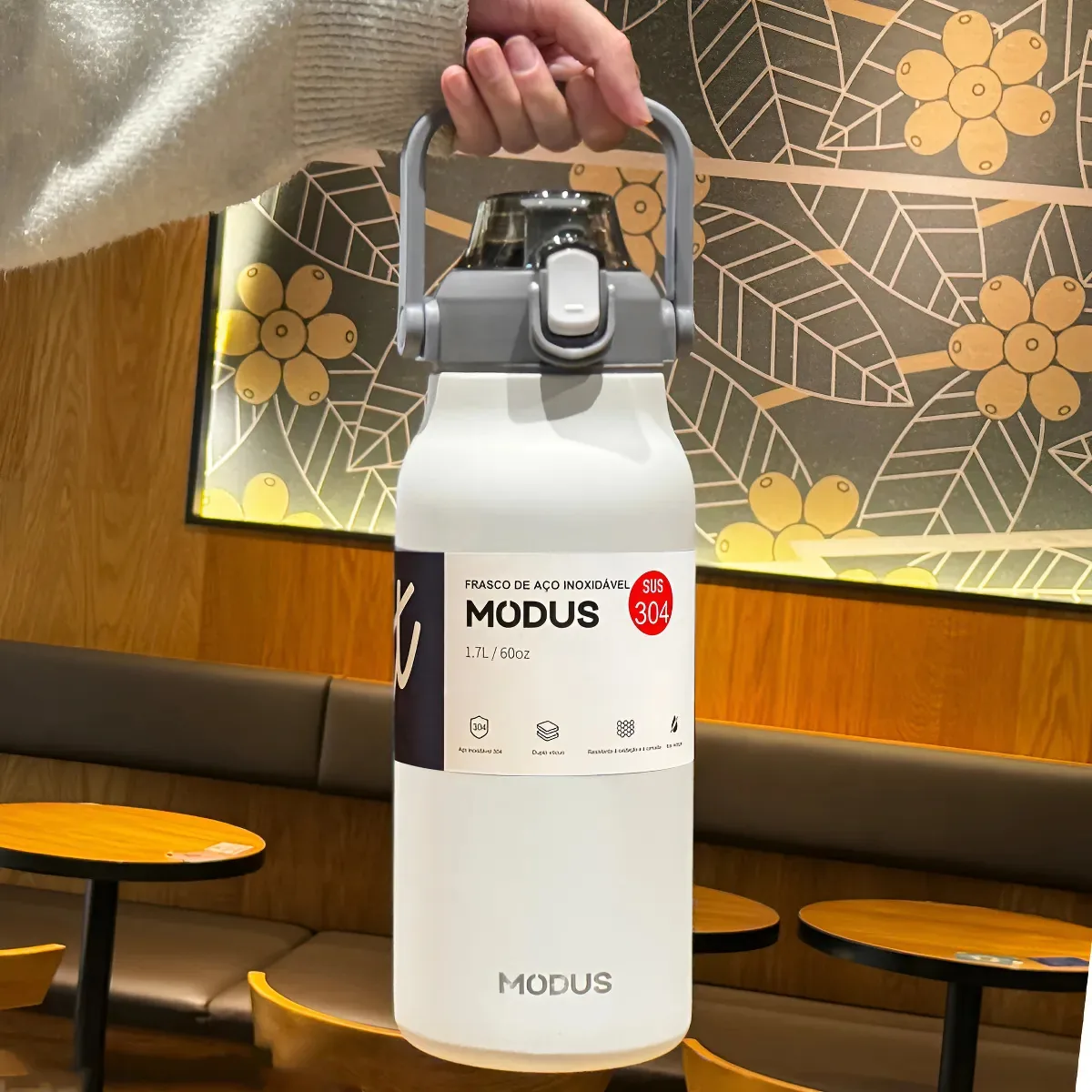 Modus Garrafas Térmica Inox De Água Parede Dupla 1,7l Branco Branco